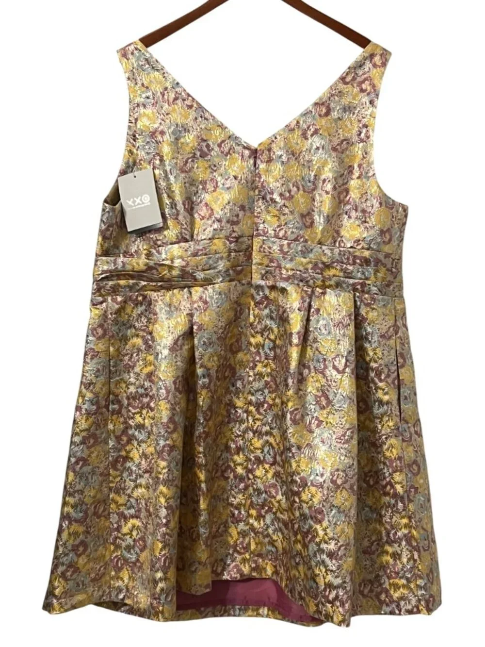 Zac Posen Target 20W Metallic Jacquard Floral Fit Flare Cocktail Dress NWT